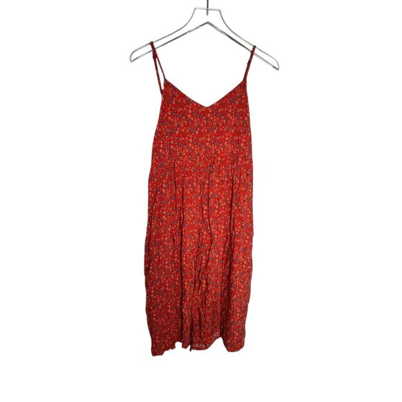 Natural Life romper playsuit womens size Medium red floral wide leg jumpsuit - Picture 3 of 9